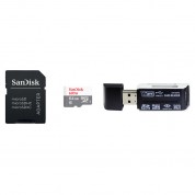 Sandisk 64gb Ultra Microsdxc Card With Adapter & Reader