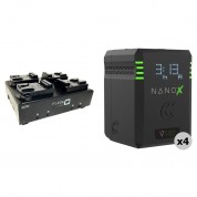 Core Swx 4x Nanox 150wh Batteries + Fleet Q4 Charger Kit