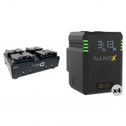 Core Swx 4x Nanox 150wh Batteries + Fleet Q4 Charger Kit