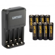 Watson 4-bay Aa/aaa Nimh Charger With Mx Batteries Kit