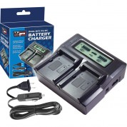 Vidpro Dual-bay Lcd Battery Charger For Sony Np-fm50/55h