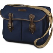 Billingham Hadley Shoulder Bag Navy Canvas Chocolate Leather