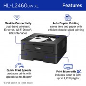 Brother Hl-l2460dw Xl Monochrome Laser Printer