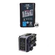 Idx Duo-150 V-mount Batteries & Endura Charger Kit