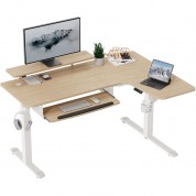 Eureka L-shaped Standing Desk Right Oak