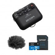 Zoom F2 Field Recorder Kit With Lavalier Mic, Windbuster, Memory Card