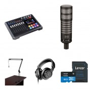 Tascam Mixcast 4 Podcast Kit With Mic, Boom Arm, Headphones