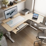 Eureka L-shaped Standing Desk Right Oak